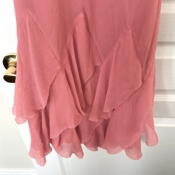 PRÉCIS Petite 100% silk summer dress in dusky pink. - Picture 6 of 10